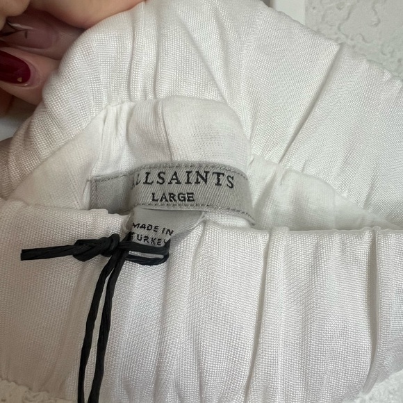 Allsaints Giana Crochet Shorts In Tofu White - Picture 8 of 11